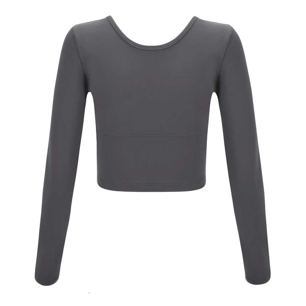NCLAGEN Women Yoga Shirt Fitness Top Gym Push-up Workout Defined Waist Long sleeves Quick Dry Running Breathable Crop Top