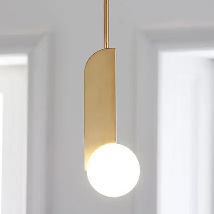 

Europe Post Modern Concise A Living Room Restaurant Bedroom Study Originality Milk Dummy Glass Round Ball Metal A Chandelier