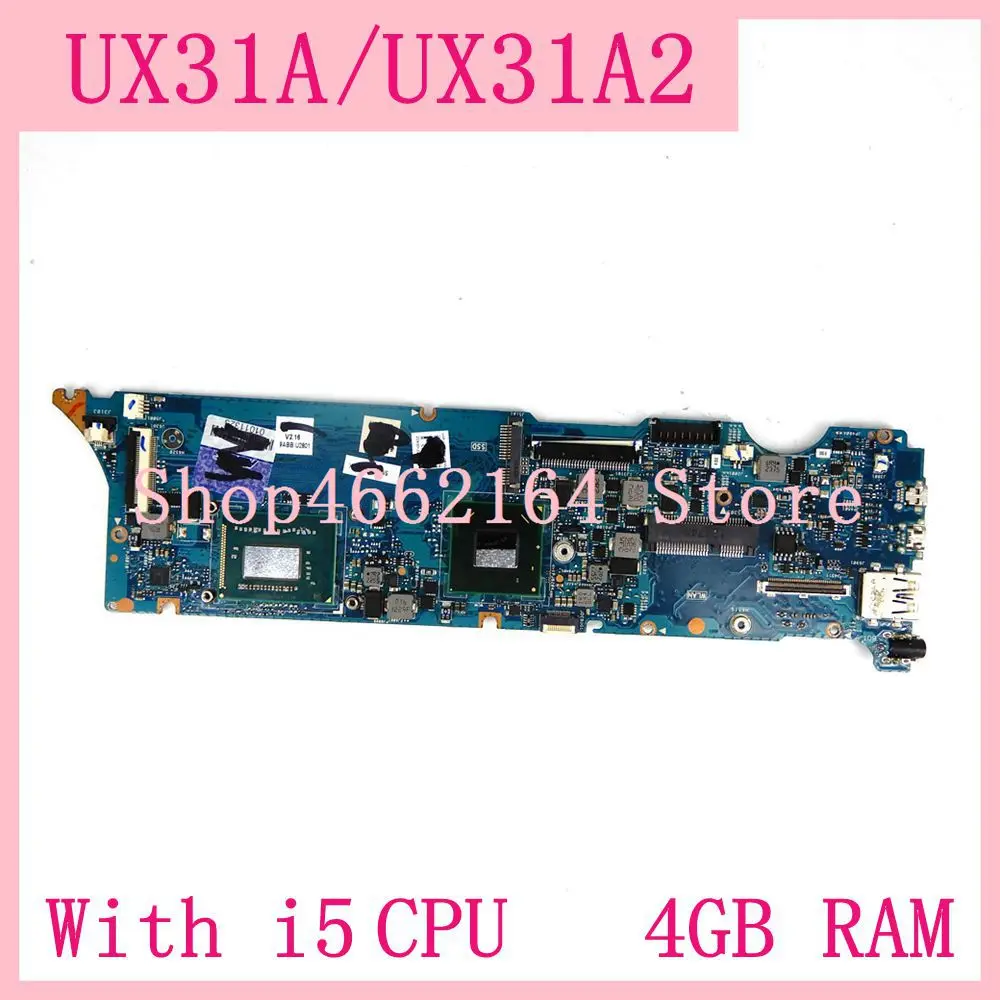  UX31A2 motherboard with i5CPU 4GB RAM memory For ASUS UX31A UX31A2 Notebook motherboard UX31A2 Main