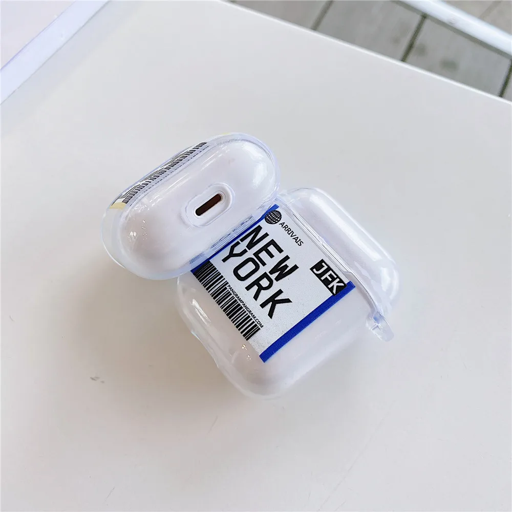 Для AirPods 1 2 Беспроводная bluetooth гарнитура крышка Нью Йорк Лос Анжелес авиабилетные