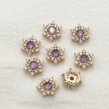  NEW ARRIVAL! 12x10mm 50pcs Cubic Zirconia Snowflake Charm For Handmade Necklace/Earrings DIY Parts,Jewelry Accessories Findings 