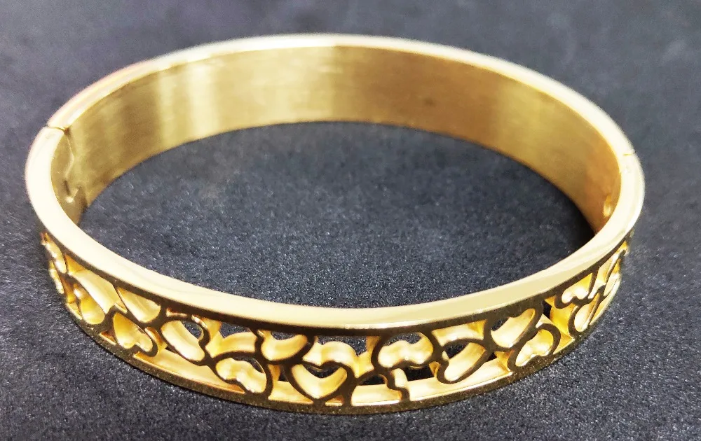 Нержавеющая сталь выдалбливают золотого цвета женщин или мужчин качества браслет