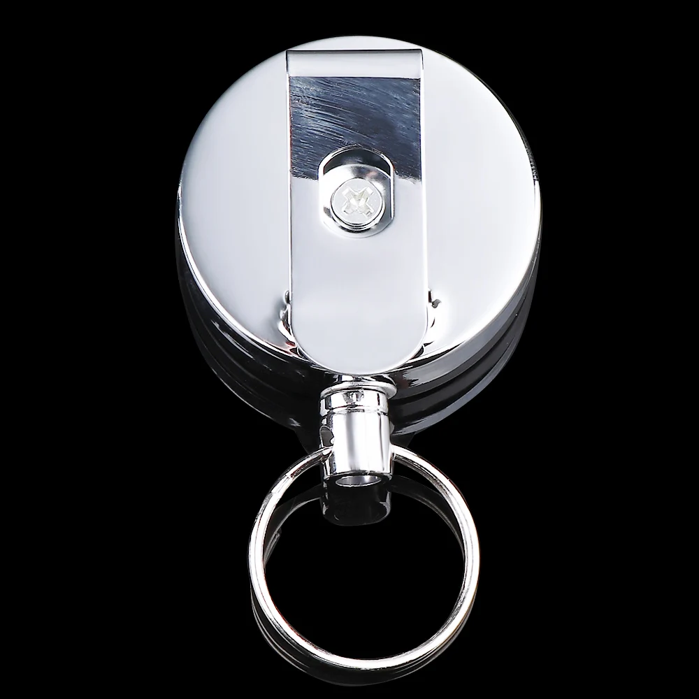 cheap Creative Novelty Retractable Metal Keychain Belt Clip Pull Ring Anti lost Key Ring Unisex Bag Pendant Jewelry Car Acessories