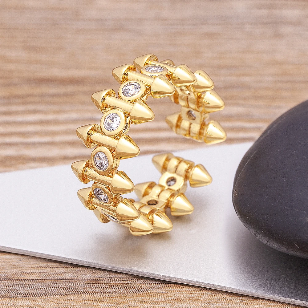 Luxury Cross X Shape Women Engagement Ring Full Paved Zircon Gold Color Elegant Simple Jewelry Open Adjustable Ring wedding rings finger rings fashion rings engagement rings zircon rings fashion ring crystal rings metal rings stone rings gold rings
