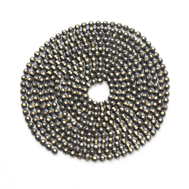 10meter/lot Width 1.5mm Colorful Copper Ball Bead Chain Bulk Necklace Bracelet Women Link & Key Chain For Diy Jewelry Making grey