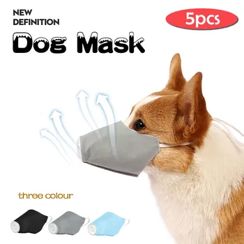 

Masks Pet Cats And Dogs Soft Face Cotton Mask Breathing PM2.5 Protective Dustproof Pure Color Lace-Up Masks 5 Pack #Zer