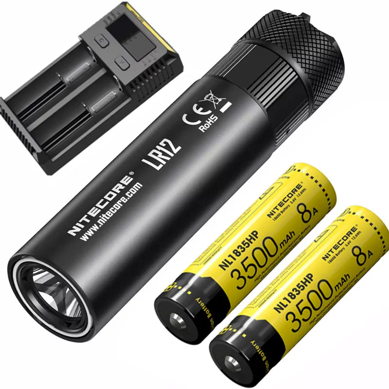 LR12 2 X NL1835HP I2 NITECORE LR12 выдвижной флэш-светильник CREE XP-L HD V6 Макс 1000 люмен дальность луча 166 М Открытый походный светильник поисковый фонарь - Испускаемый цвет: LR12 2 X NL1835HP I2