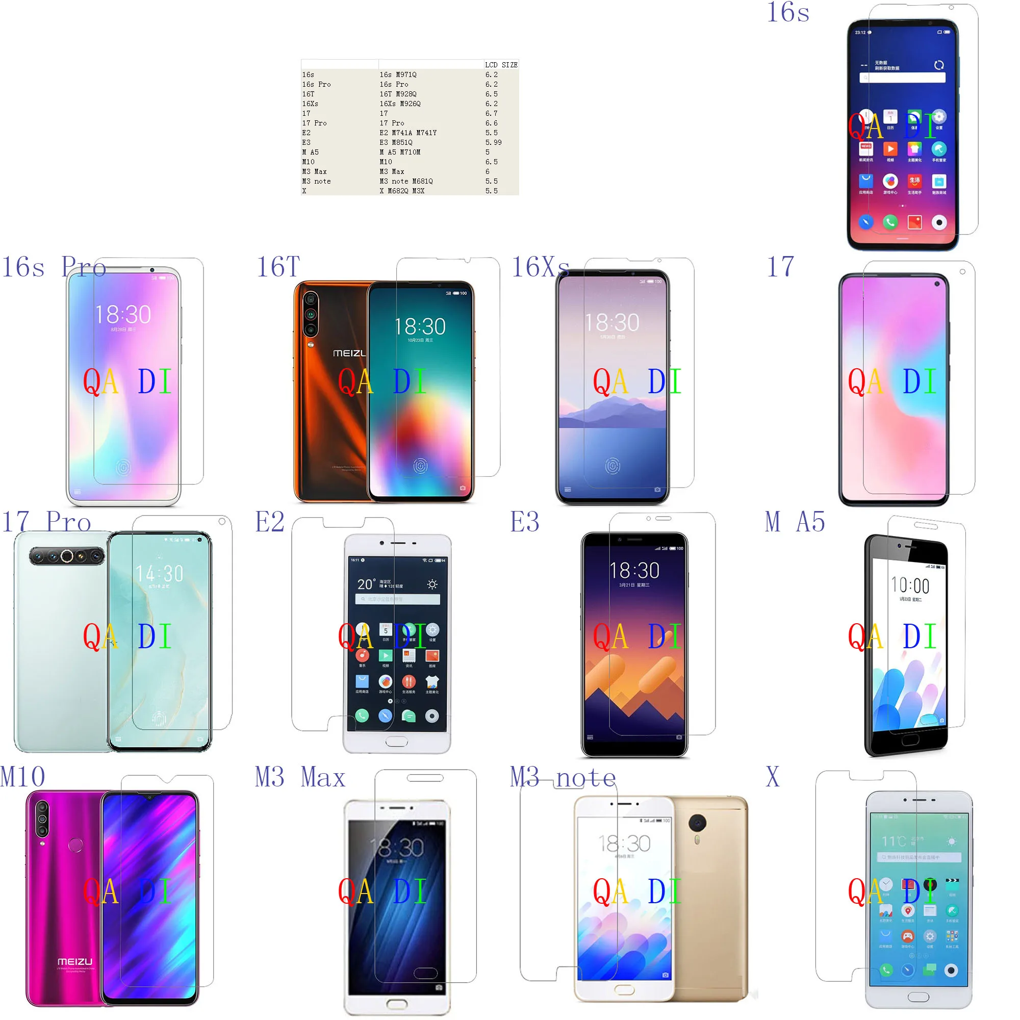 Защитная пленка для экрана MEIZU 16s Pro 16T 16Xs 17 E2 E3 M A5 M10 M3 Max note M971Q M928Q M926Q M741A M741Y M851Q M710M
