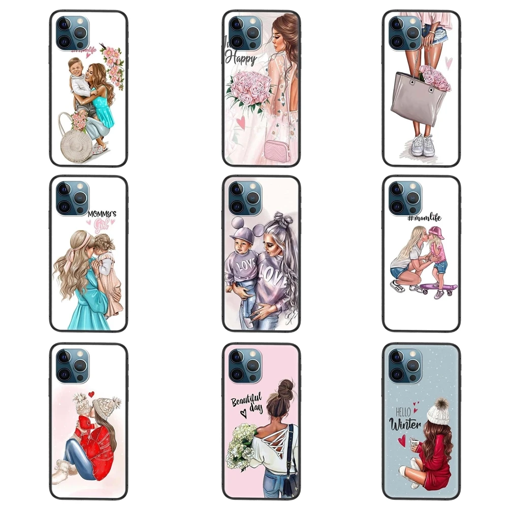 Для Xiaomi Mi11 M10 Mi10I Mi10S Mi10T Mi9 CC9 Note10 Poco F3 X3 Lite Pro Ultra NFC Fashion Girl Mom Black Waterproof Art Half | Мобильные