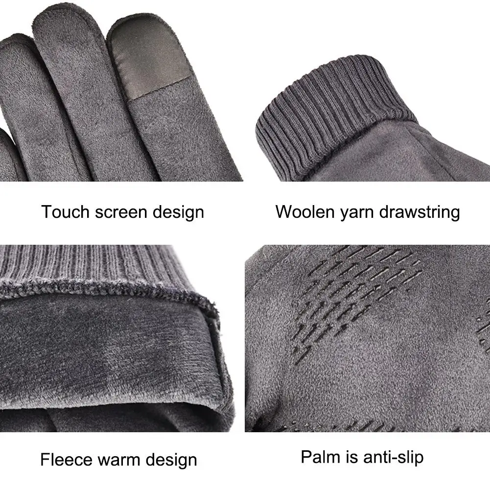 Зимние теплые перчатки для спорта на открытом воздухе, мотоциклетные велосипедные перчатки из флиса с сенсорным экраном, противоскользящие ветрозащитные холодные износостойкие перчатки 30E