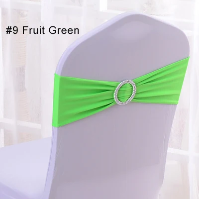 9 Fruit Green 100 шт чехол для свадебного стула широкие пояса-кушаки спандекс лайкра для свадьбы стул именинника украшения - Цвет: 9 Fruit Green