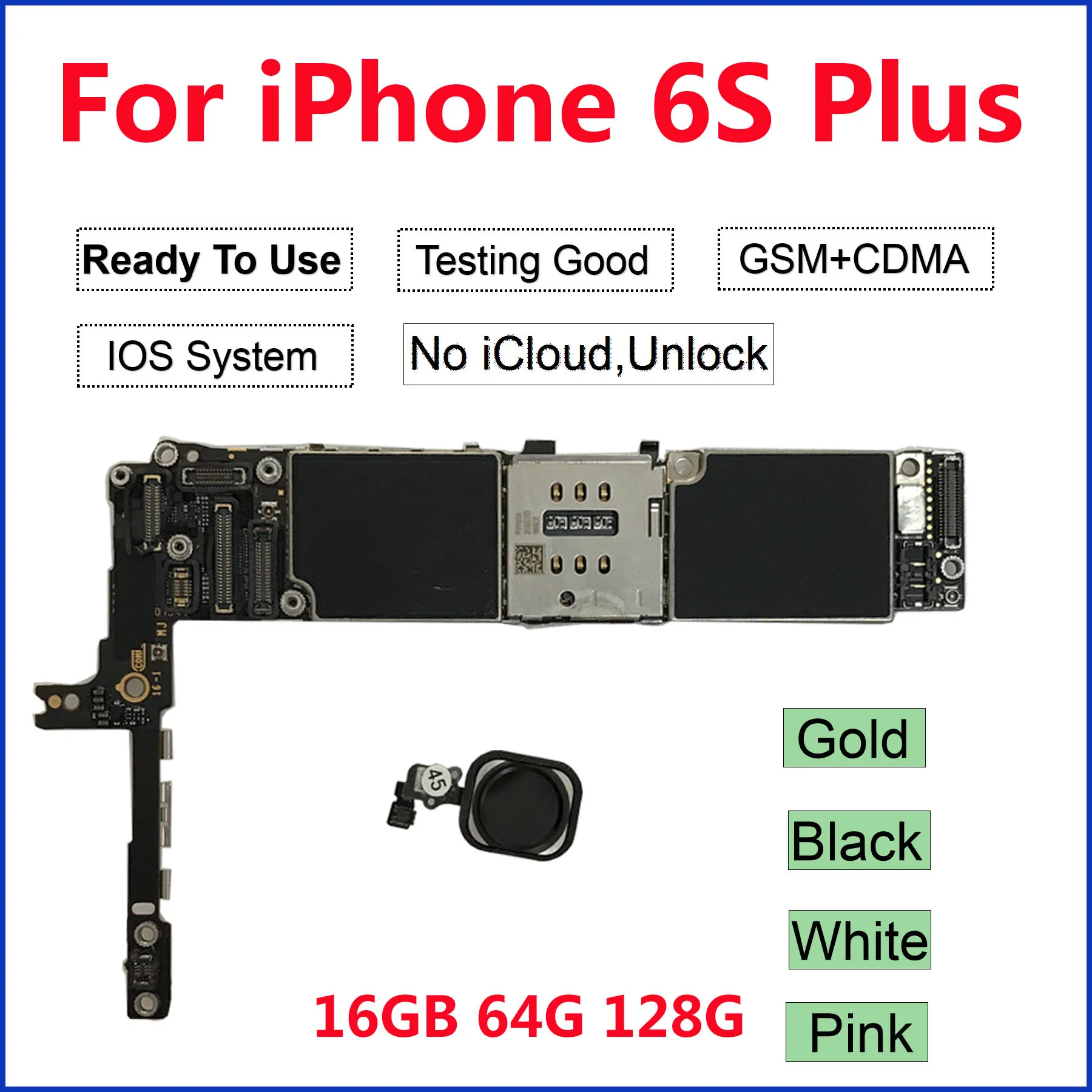 Материнская плата для iPhone 6S Plus с чипами без iCloud разблокированная оригинальная 16