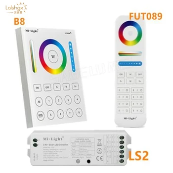 

FUT089 2.4G wireless remote 8 Zone RF Dimmer B8 Touch Panel Wall-mounted LS2 5 in 1 led controller for RGB+CCT led strip light
