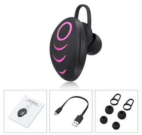 Фиолетовый Мини A3, беспроводные Bluetooth 4,0, одиночные наушники, hi-fi музыка, стерео гарнитура, портативная, в ухо, с микрофоном, для работы, вождения, спорта - Цвет: Фиолетовый