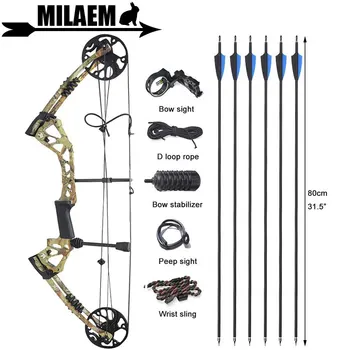 

Archery Compound Bow And Arrow Set 15-70lbs Adjustable Adult IBO 320fps Compound Bow Kit Hunting Equipment Accessories