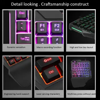 

Color Light Mechanical Keyboard One-Handed Left Hand Game Keypad For Game LOL/PUBG/Dota FT1