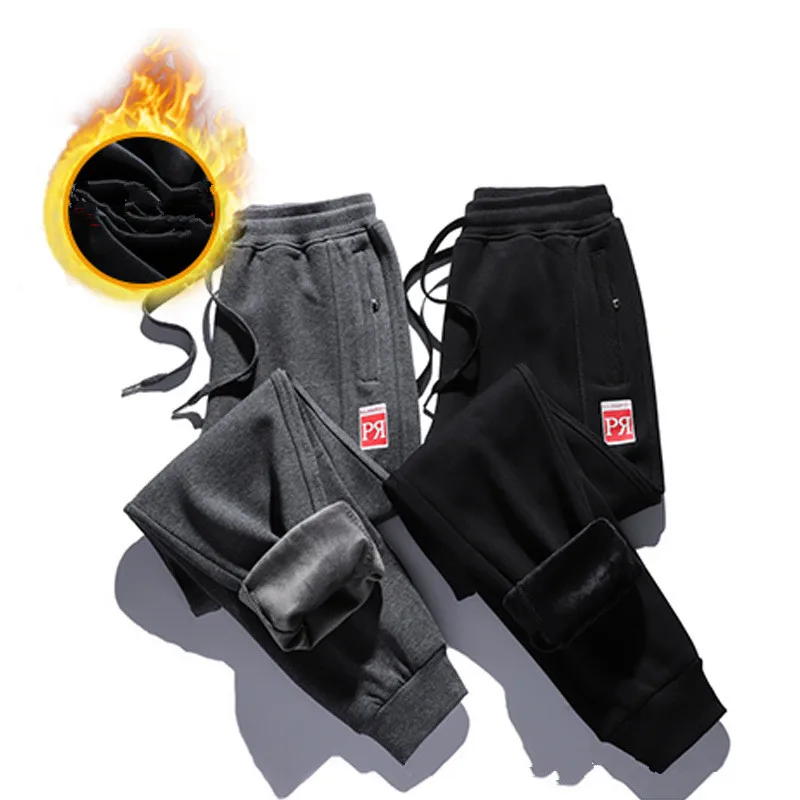 

Drawstring Sweatpants 2019 Trousers Mens Fashions Pants Men Joggers pantalon homme Harem Pants Man Winter Warm Plush Pants 4XL