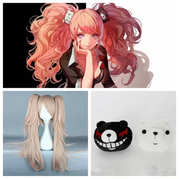 

New Anime Danganronpa cosplay Enoshima Junko Wig monokuma Headdress Halloween women's clothing accessories Women Wig