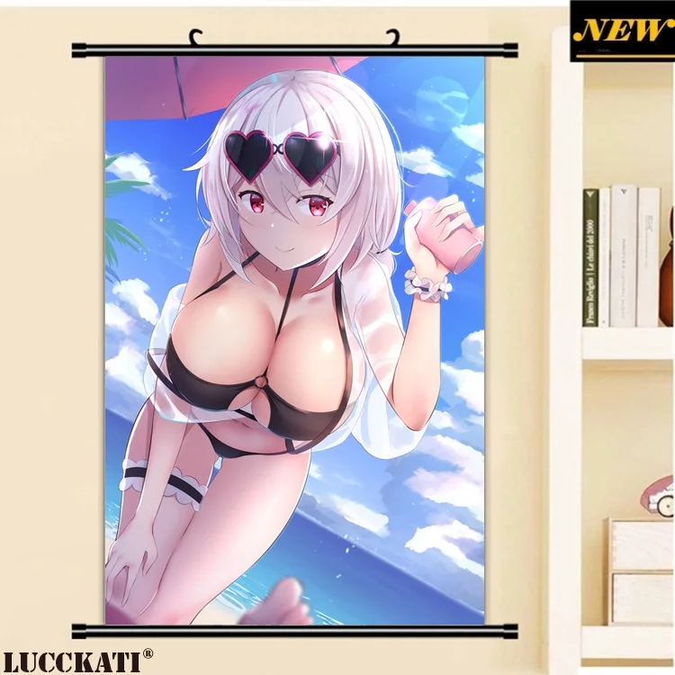 40X60 см Azur Лэйн Билан хансян игра капроновые сексуальные лоли соски pantsu мультфильм аниме настенный постер прокрутки холст живопись - Цвет: U
