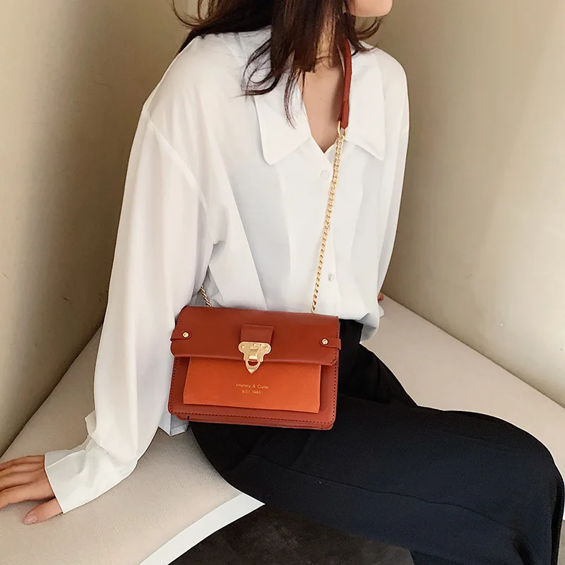 

CHIC Chain Bag Women's 2020 New Style Korean-style Fashion Simple Crossbody Bag bai da xiao Square Bag Fashion New Arrival