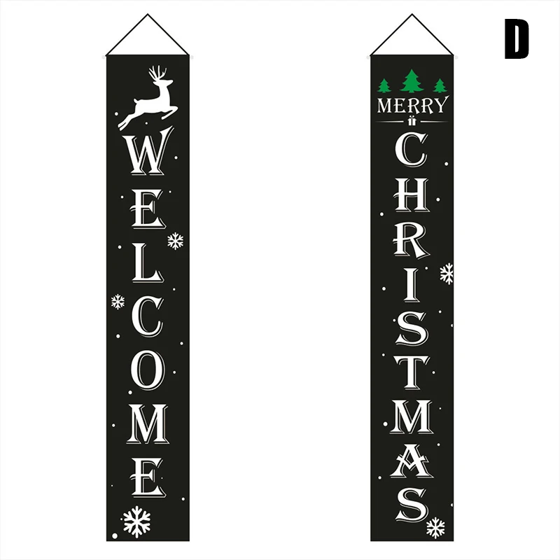 High Quality Christmas Curtain Couplet Home Door Window Holiday Festive Decor Welcome Banner VE - Цвет: d