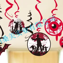 Хэллоуин спиральный подвесной украшения браслет на Хэллоуин Шарм спиральная лента завитки из фольги сцены декоративные