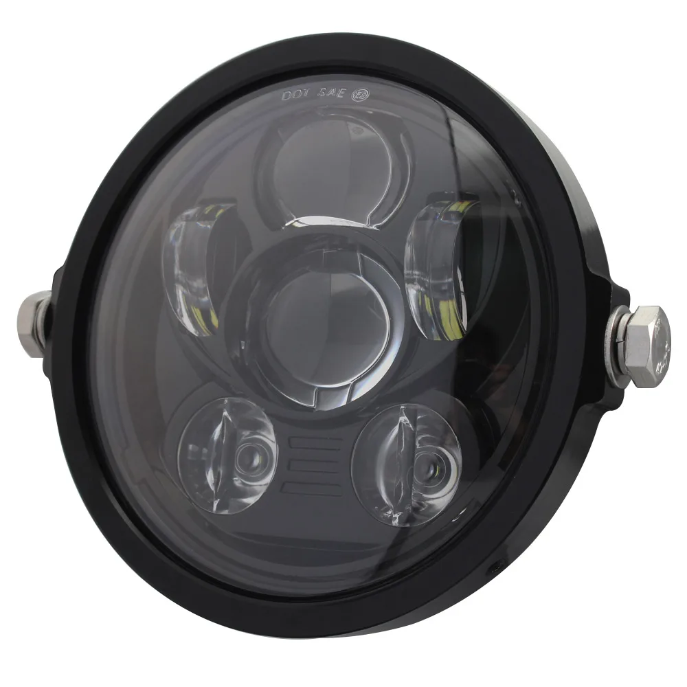 7" Round Headlamp w/ Bracket For Harley Dyna Sportster 1200 883 Parts Turn Signal Light 7 Inch Projector LED Headlight Ring