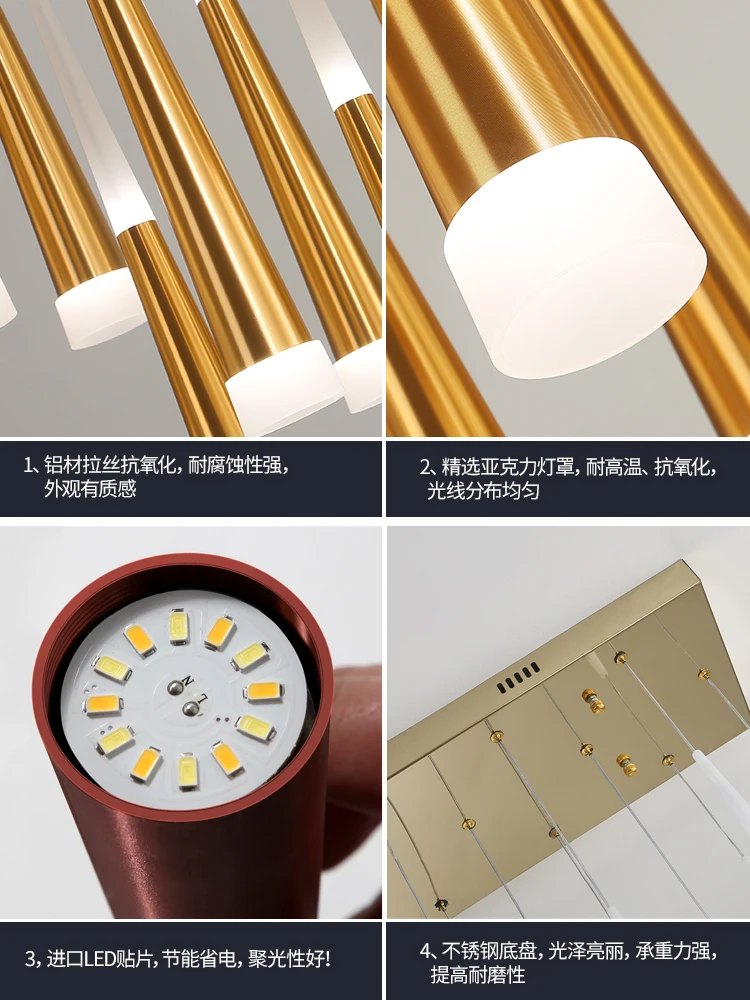Modern Design Gold Black Minimalist Luster LED Chandelier for Bedroom Dining Living Room Loft Restaurant Cafe Interior Home Deco