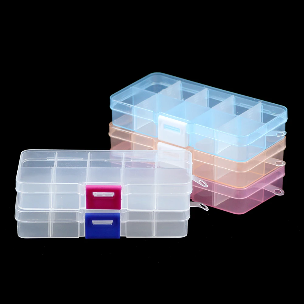 YHBZRET Регулируемая 10 слотов пластиковая коробка для хранения Упаковка прозрачный чехол для инструмента ремесло Органайзер коробка бижутерия бисер аксессуары