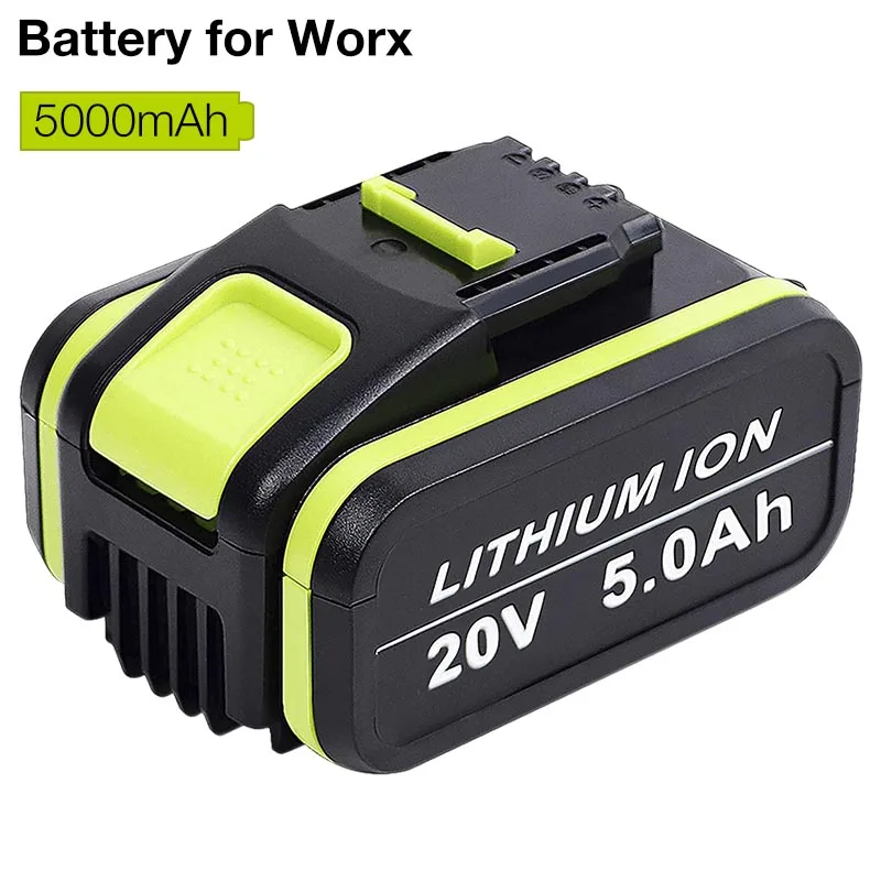 20V 5.0Ah Li-Ion Power Tool Replacement Rechargeable Battery for Worx WA3553 WA3551 WX390 WX176 WX178 WX550 WX678 WX373 WA3572 |