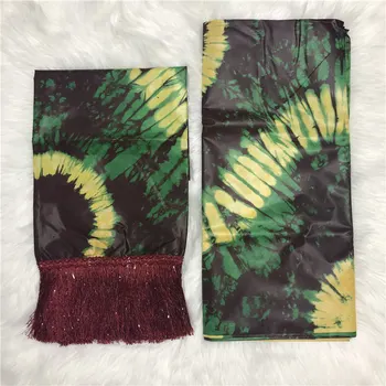 

African Green Bazin brocade lace fabric Hot Sale bazin riche Lace 7yards a set high quality fabric