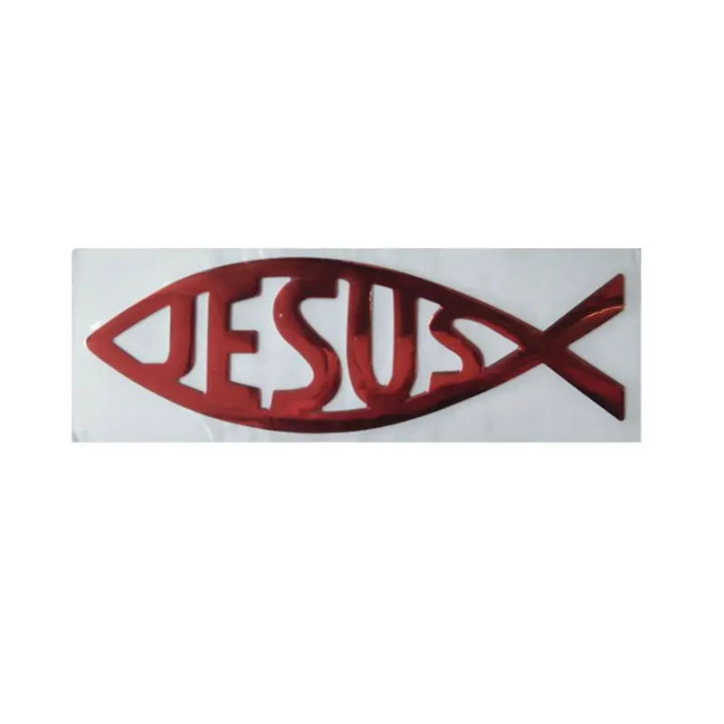Рыбка с надписью Jesus 3D Автомобильная наклейка мягкий ПВХ хромированный значок украшение для автомобиля водостойкая наклейка христианская наклейка U1JF - Цвет: R