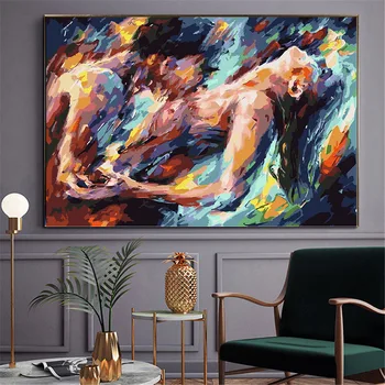 

2020 Shaorui Poster Couple Canvas Painting Temptation Abstract Core Wall Pictures For Living Room Art Posters Picture Decorative
