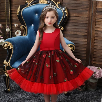 

2020 Kids Tutu Birthday Princess Party Dress for Girls Infant Lace Children Bridesmaid Elegant Dress for Girl baby Girls Clothes