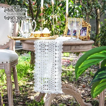 

white black Lace Table Runner Wedding Decor Hollow Tablecloth Nordic Romance Table Cover Coffee Bed Runners