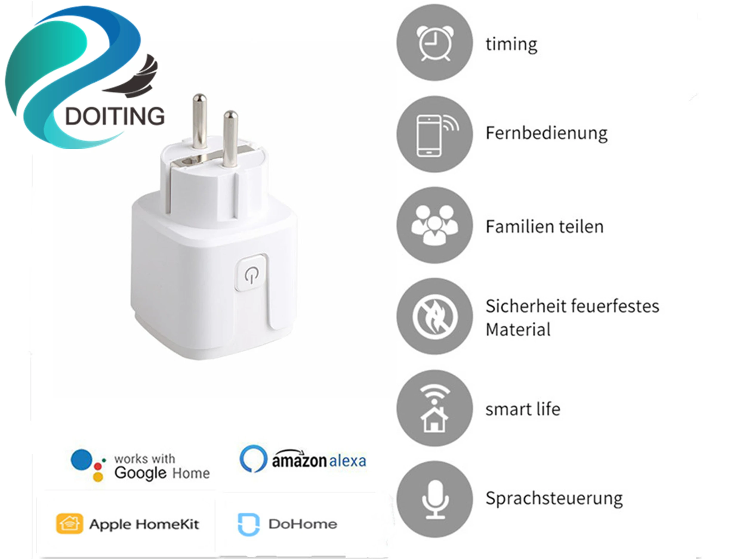Homekit ЕС Smart Plug 90-250 В 10 А Беспроводной Wi-Fi розетка переключатель набор расписание голосовой пульт дистанционного управления работа с Amazon Alexa/Google