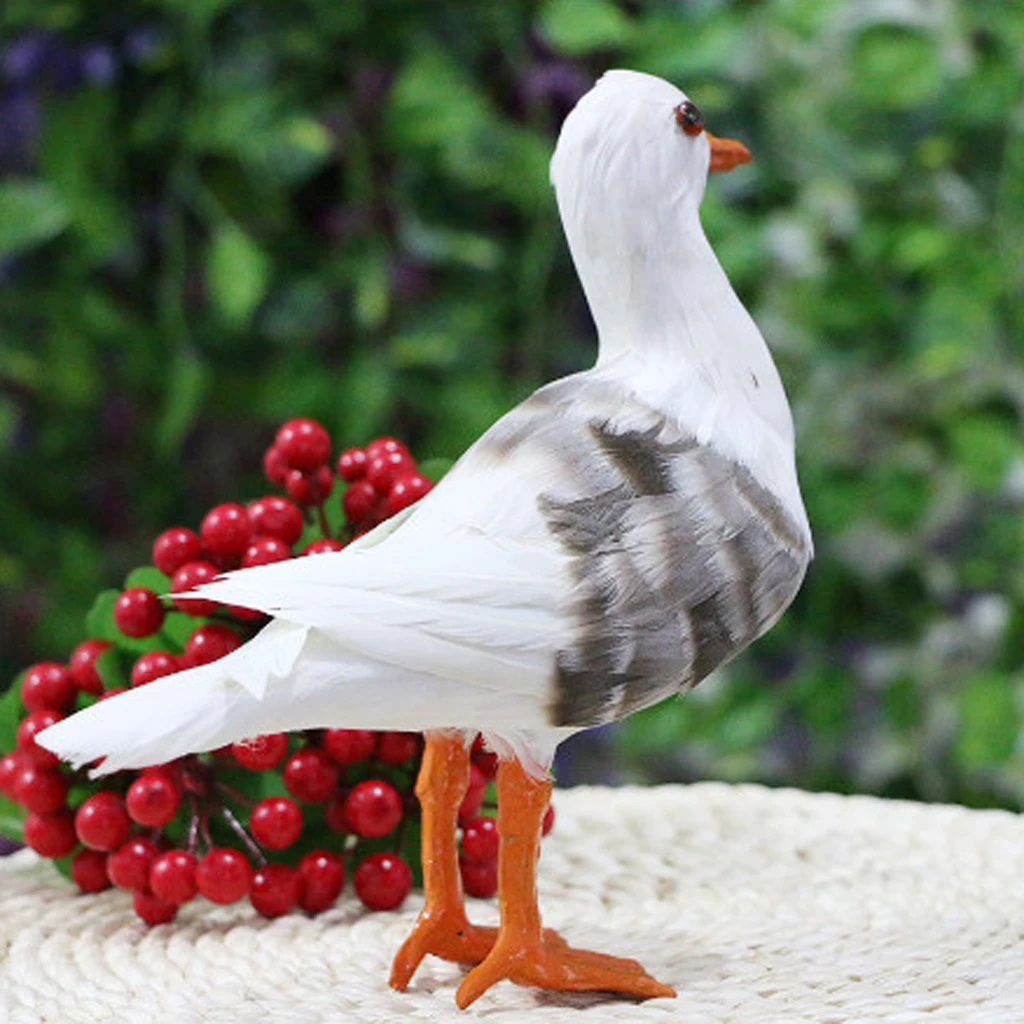 Simulation Seagull Animal Artificial Feather Bird Decor Photo Props Ornament