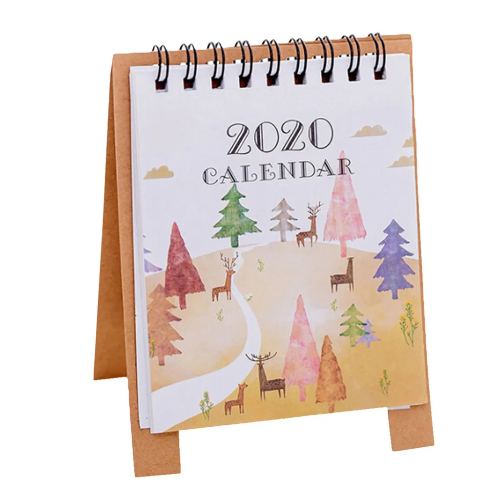 Милый мультяшный мини настольный календарь памятный план календарь