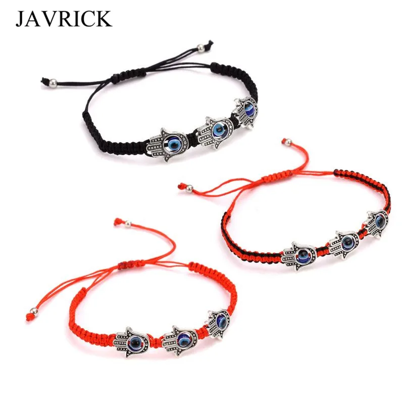 

Turkish Lucky Blue Hamsa Fatima Hand Bracelets Blue Eye Beads Amulet Jewelry Evil Protect Kabbalah Bracelets Adjustable