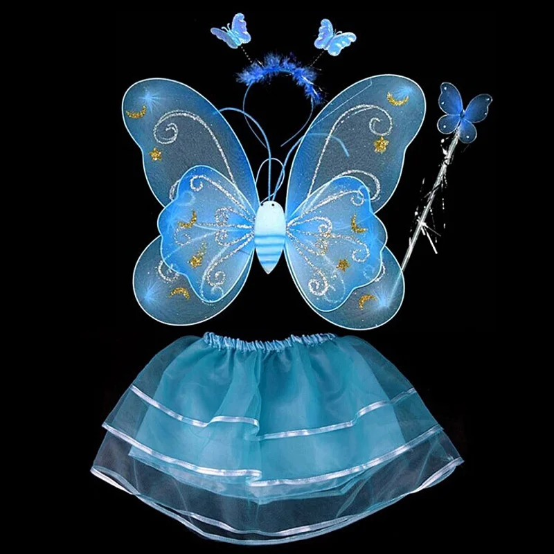 Лидер продаж, повязка на голову с крыльями бабочки, юбка-пачка, Карнавальный костюм для сказочной девочки, Детский костюм - Цвет: L