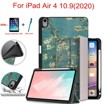 

Case for iPad Air 4 10.9 2020 Funda Folio Rubber Cover Ultra Slim Smart Pencil Holder Soft TPU Case for iPad air 4 10.9 inch