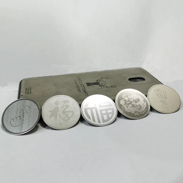 Runder Metall Magnet Sticker für Handys 40mm Silber