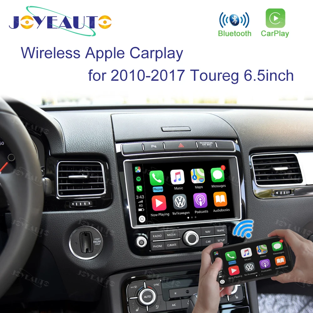 Joyeauto Wifi беспроводной Apple Carplay для 2010- Volkswagen Toureg Golf с iOS13 Android зеркало Android авто зеркало в форме яблока - Цвет: for toureg 6.5 inch