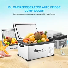 12/24v a c220v 15l geladeira freezer refrigerador refrigerador geladeira compressor controle/3 níveis de tensão led-display digital