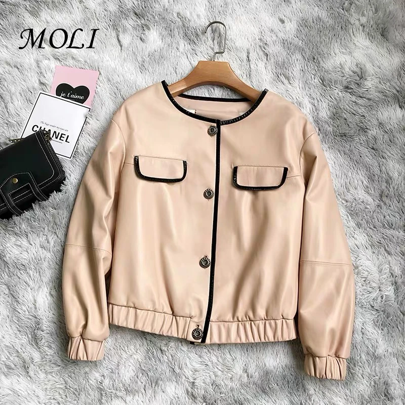 

Bomber real leather jacket women natural sheepskin coat shearling 2019 autumn fashion kawaii jackets women