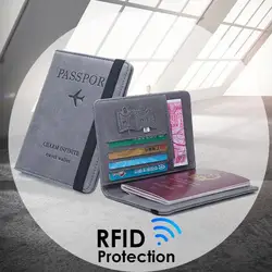 Portable Multifunctional Storage Case Faux Leather RFID Business Passport Air Ticket Bank ID Card Holder Cover Case