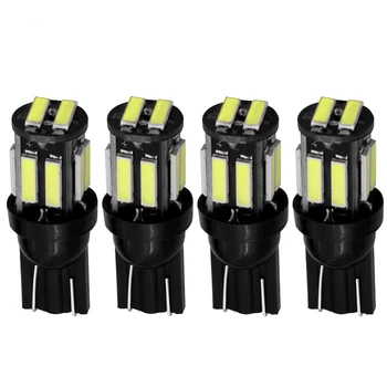 

4X W5W 10 Led 7020 SMD Car T10 LED 194 168 Wedge Replacement Reverse Instrument Panel Lamp White Blue Bulbs For Clearance Lights