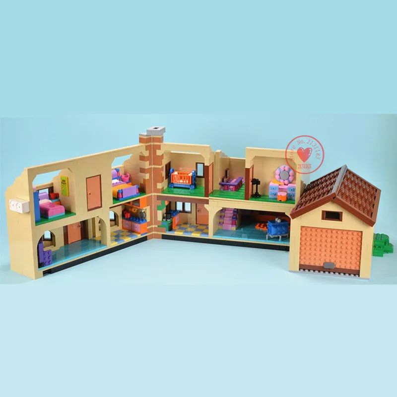 MOC фильм Симпсон Kwik-E-Mart дом вилла модель строительные Конструкторы кирпичи подходят 71006 71016 игрушки для детей