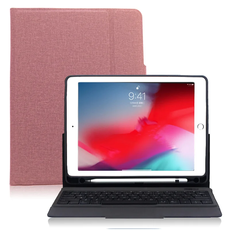 Для iPad 9,7 чехол Клавиатура ультра тонкий 2 Цвет Подсветка бас Bluetooth клавиатура кожаный чехол для iPad Air 2/1 9,7 / чехол - Цвет: Rose Case