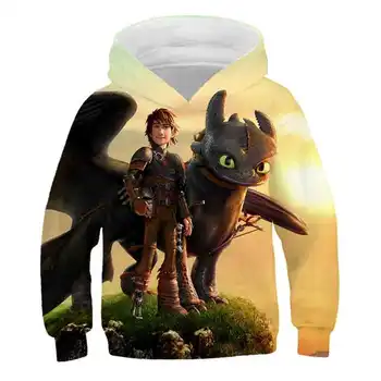 

2020 popular models boys girls children hooded dragon training sweater cartoon 3D printed casual baby children sweater